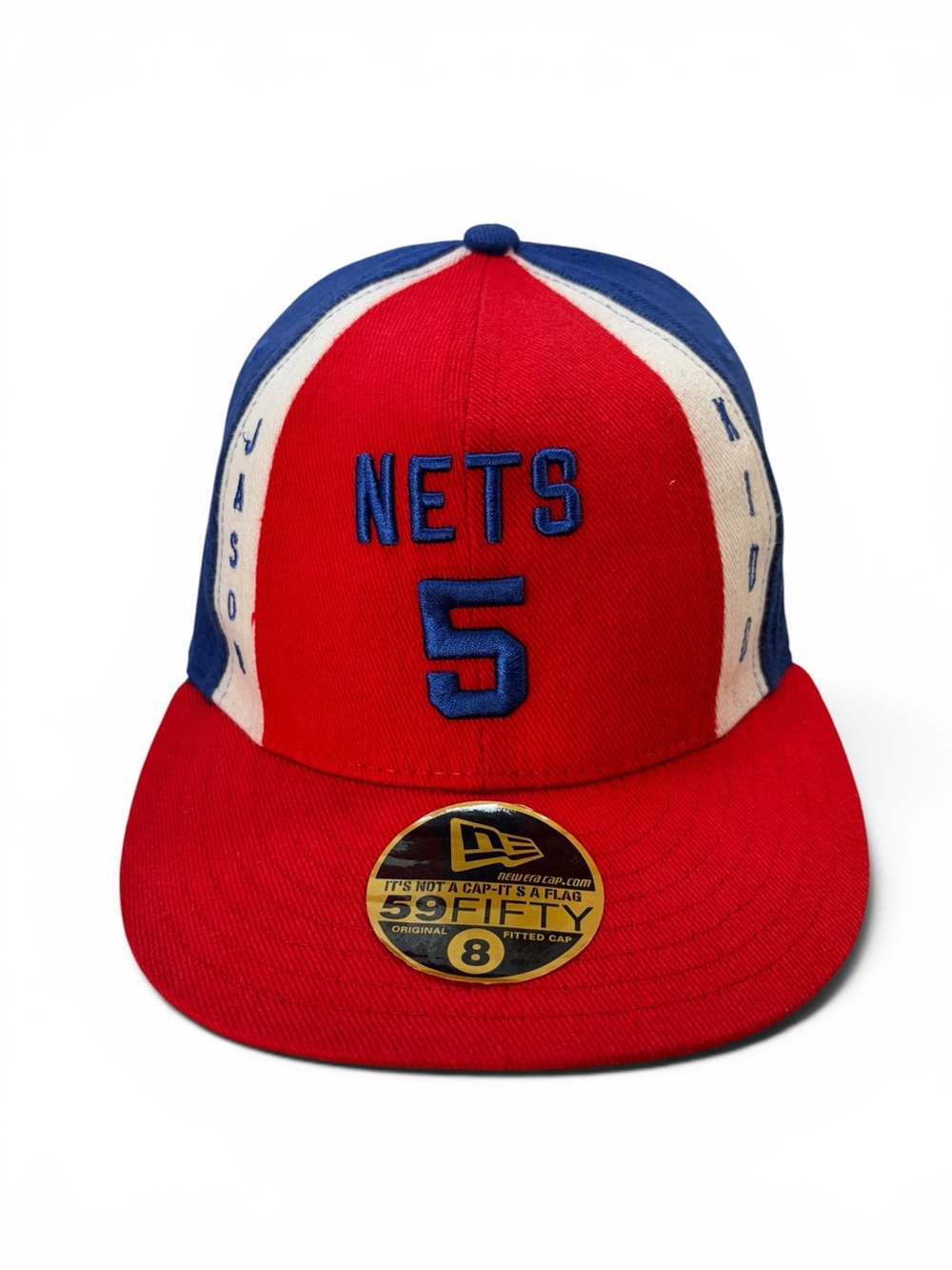 New Jersey Nets Hat Cap Reebok Vintage Jason Kidd Fitted 8 Hardwood Classic